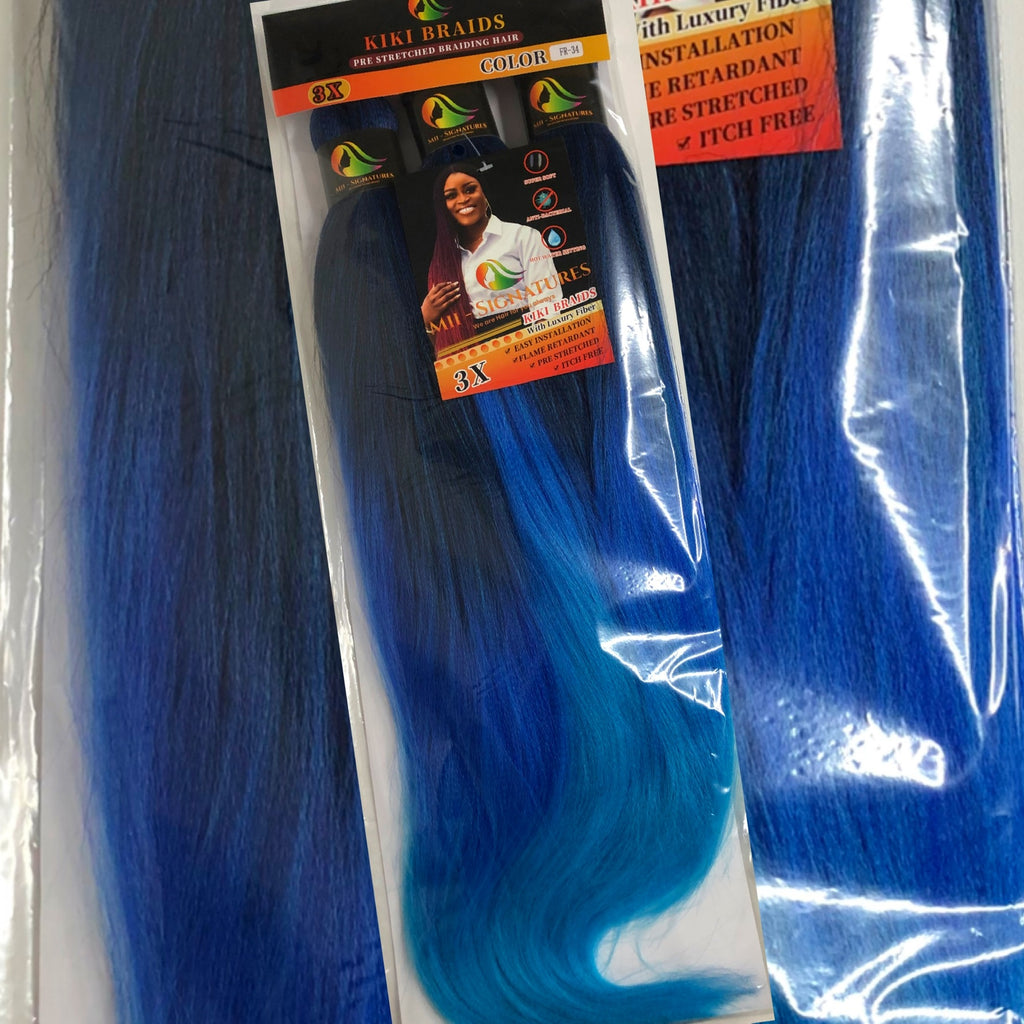 KIKI BRAIDS – Pre-Stretched Kanekalon Hair (52") | 3-Tone Braiding Hair-FR-34