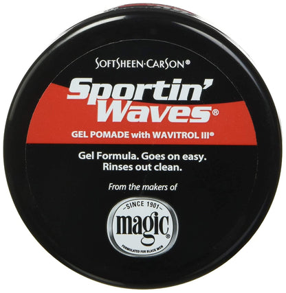 SPORTIN' WAVES Gel Pomade [Black] 3.5oz