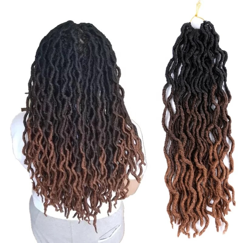 Ombre Hairstyles Goddess Faux Locs Curly Crochet Braid Synthetic Hair 18  Inch 24roots Ombre Curly Crochet Hair - China Hairpieces and Crochet Hair  price