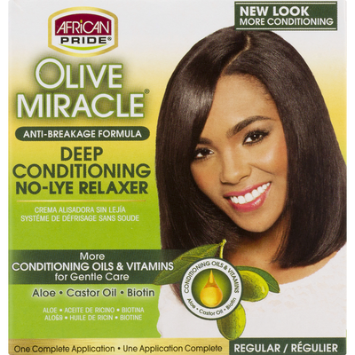 AFRICAN PRIDE Olive Miracle No-Lye Relaxer Kit [Regular]