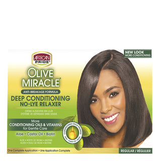 AFRICAN PRIDE Olive Miracle No-Lye Relaxer Kit [Regular]